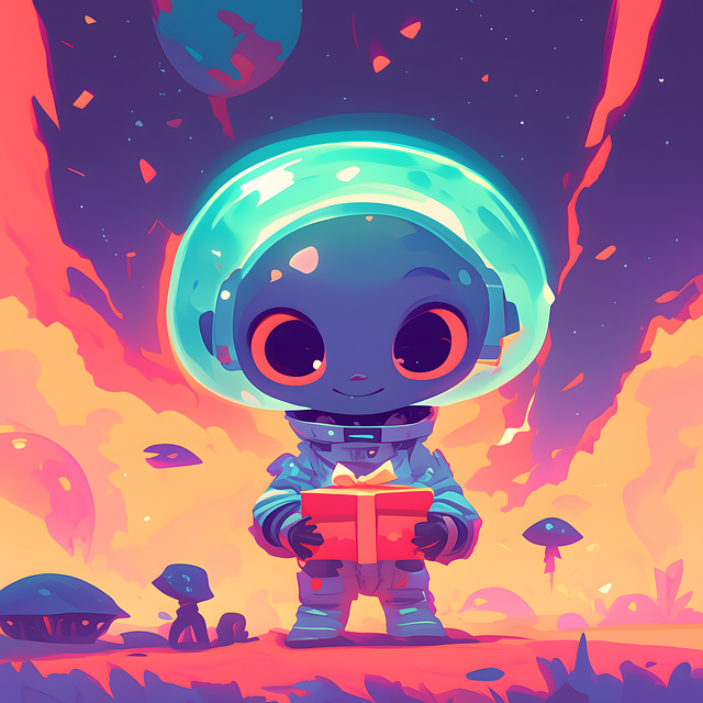 Free ai generated alien kid illustration