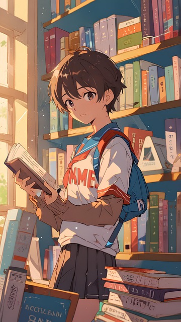 Free ai generated study bookstore illustration