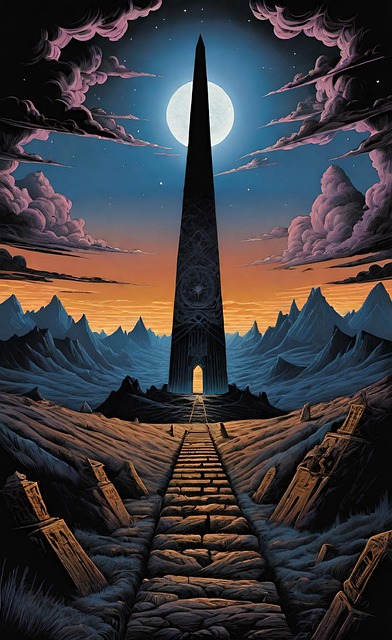 Free ai generated night tower illustration