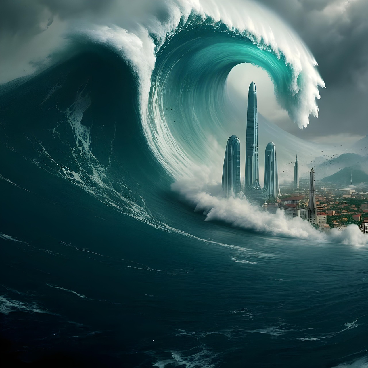 Tsunami waves in ocean