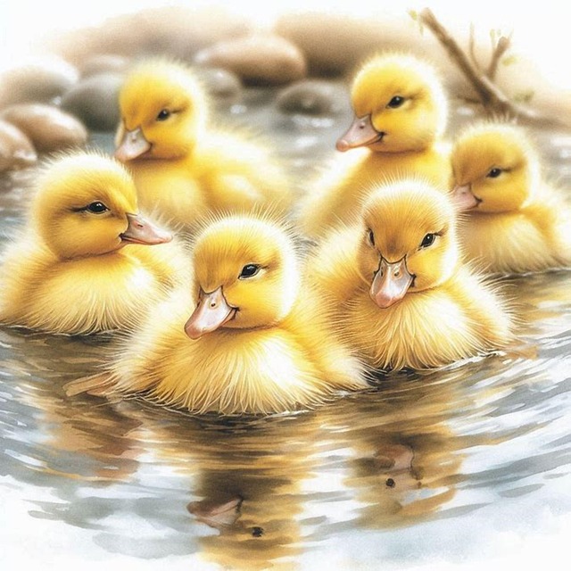 Ai Generado, Patitos, Estanque, Patos