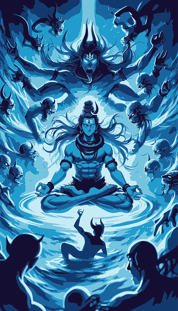 Free shiva anime art vector