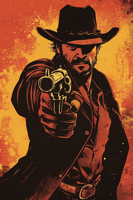 Free ai generated western gunslinger illustration