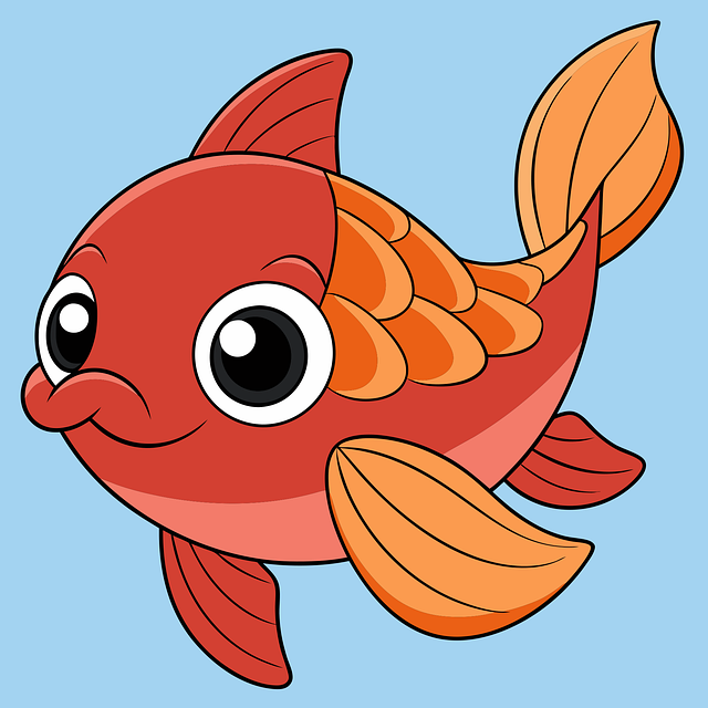 Free ai generated fish cartoon vector