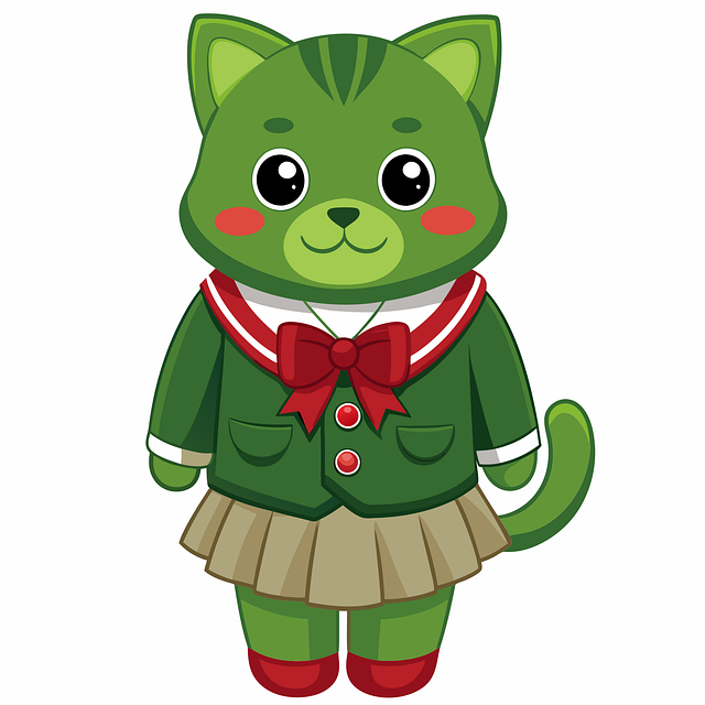 Free ai generated cat school uniform vector