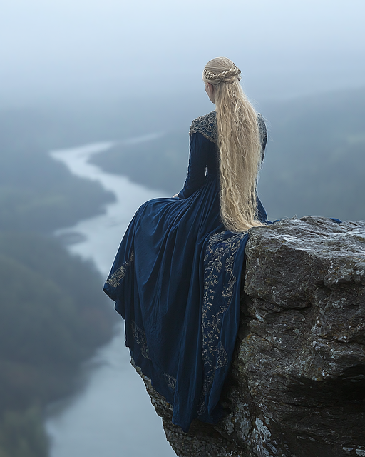 Ai Generiert, Natur, Frau, Cliff, Berge