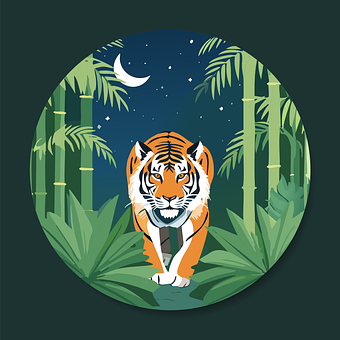 Free Tiger Bamboo vector and picture