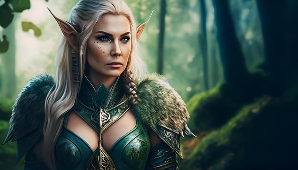 Frau, Elf, Magie, Wald