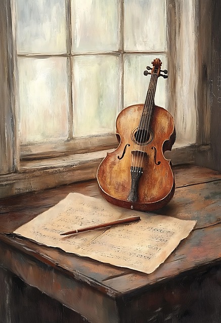 Free ai generated violin music illustration
