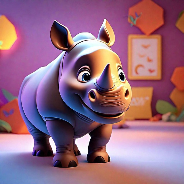 Free ai generated rhino rhinoceros illustration