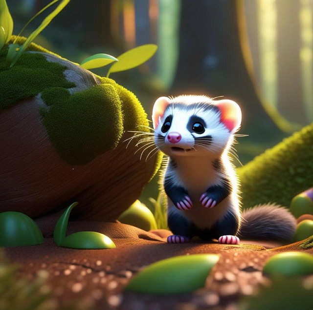 Free ai generated ferret animal illustration