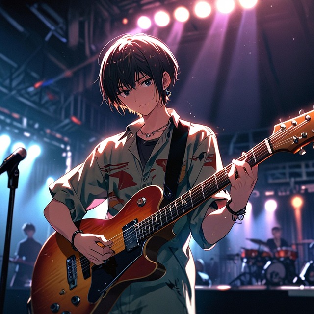 Junge, Rockband, Gitarre, Gitarrist