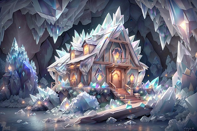 Free ai generated cave house illustration