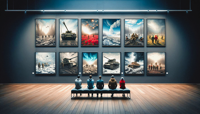 Free ai generated gallery exhibition illustration