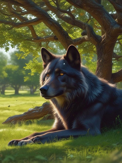 Free ai generated wolf animal illustration