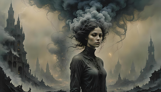 Free woman fantasy dark fantasy illustration