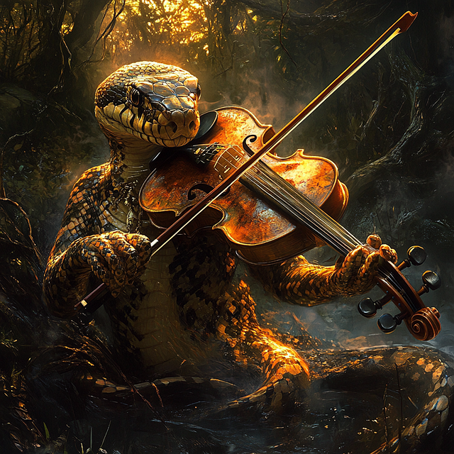 Free snake violin reptile illustration