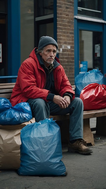 Free ai generated man homeless illustration