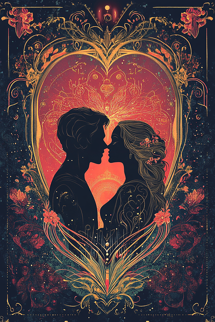 Free ai generated couple romance illustration