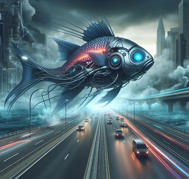 Free fish cyborg nature illustration