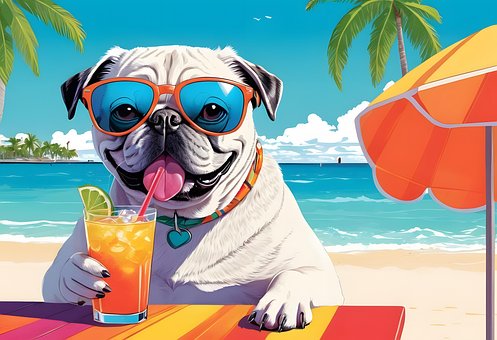 Free Ai Generated Pug illustration and picture