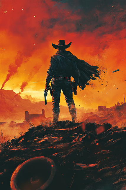 Free ai generated wild west cowboy illustration