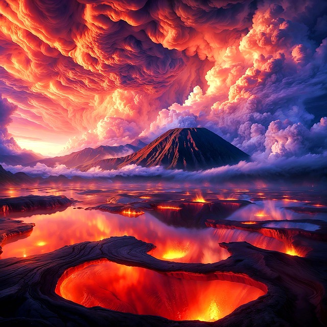 Free volcanic eruption eruption volcano illustration