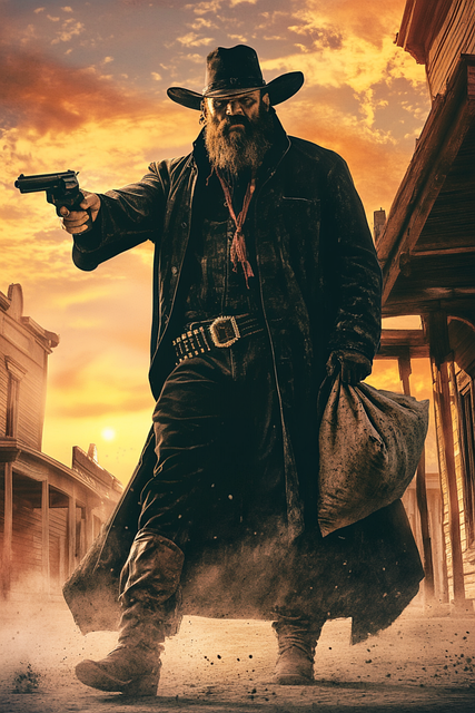 Free ai generated wild west cowboy illustration