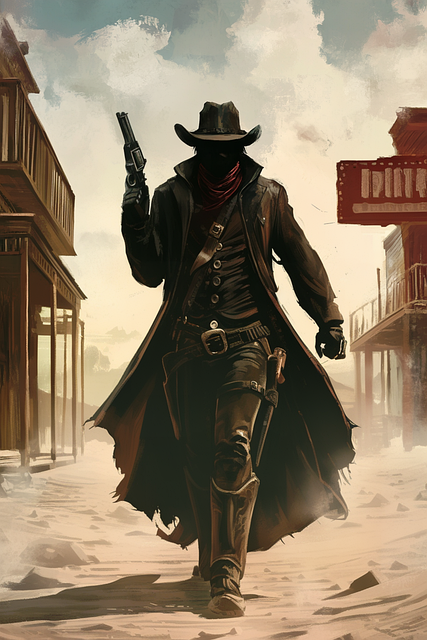 Free ai generated wild west cowboy illustration