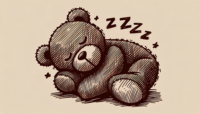 Free drawing strokes teddy bear illustration