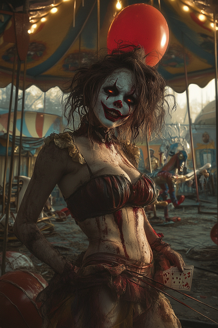 Free ai generated clown carnival illustration