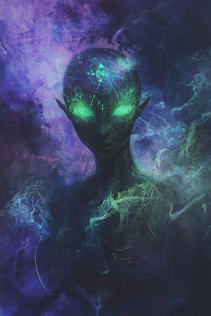 Free ai generated alien sci-fi illustration