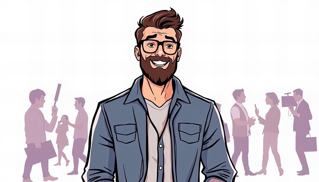 Free glasses front crowd illustration