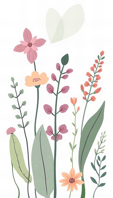 Free leafage greenery flower illustration