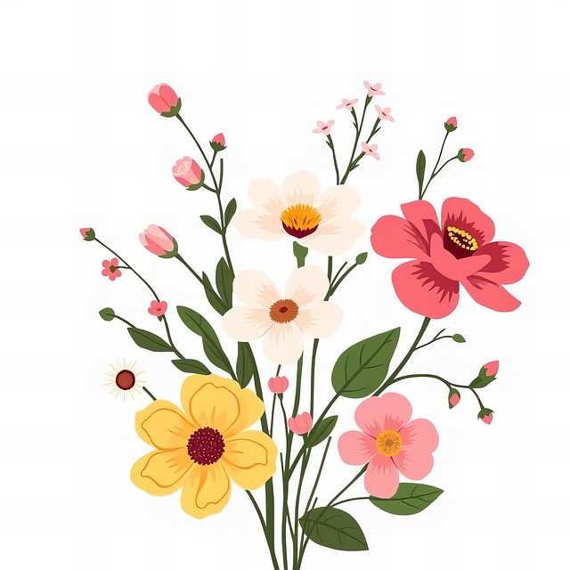 Free posy flower textured illustration