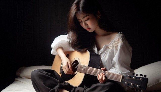 Pige, Instrument, Guitar, Akustisk