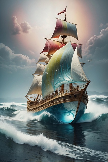 Free sailboat ship sailing illustration