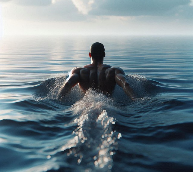 Free ai generated swimming man illustration