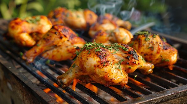 Gegrillt, Hähnchen, Kochen, Lebensmittel