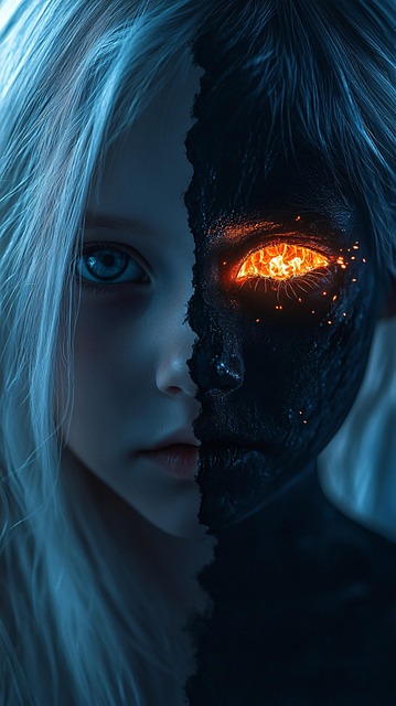 Free ai generated woman burning illustration