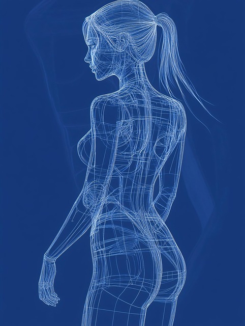 Free ai generated blueprint female illustration