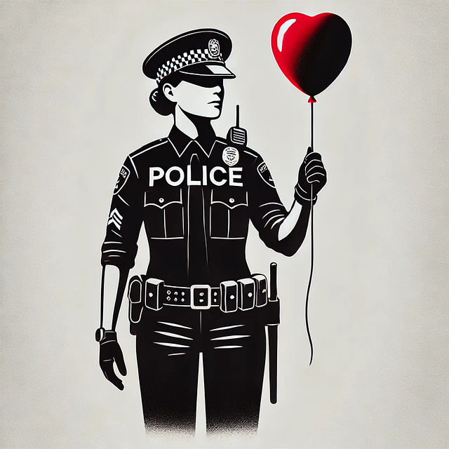 Free ai generated police heart balloon illustration