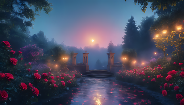 Ai Gegenereerd, Rozen, Bloemen, Bomen