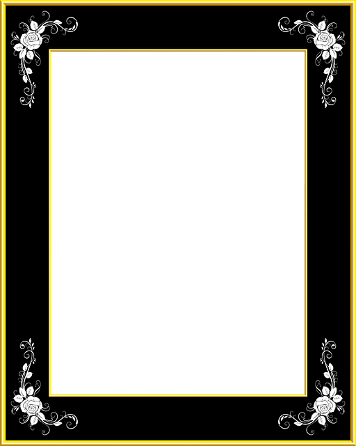 Free rose picture frame illustration