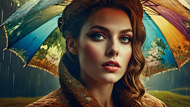 Free woman very beautiful portrait illustration