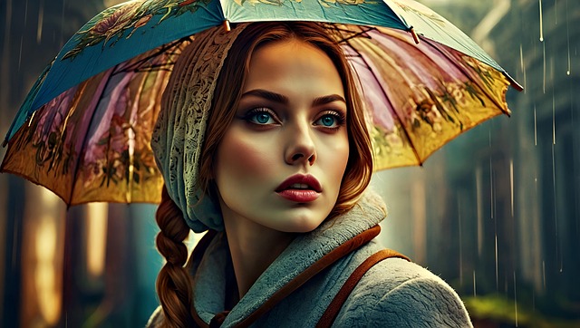 Free woman nature very beautiful illustration