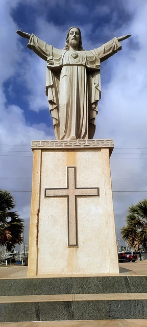 Jezus, Standbeeld, Kruis, Lucht, Wolken