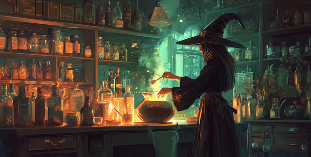 Free witch halloween fantasy illustration