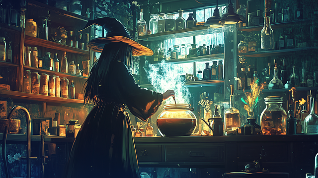 Free witch halloween fantasy illustration