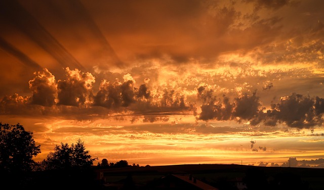 Free sunset clouds nature illustration